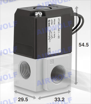 SMC 3 Port VT307 VO307 1/8" 1/4"  AC220V Direct Operated Poppet Type Solenoid Valve