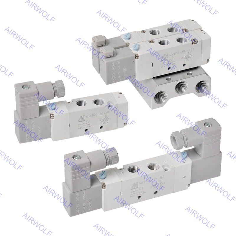 Mindman MVSD2-180-4E1 MVSD2-180-4E2 MVSD2-180-4E2C, P, R 5/2 way  5/3 way Solenoid Valve 1/8"