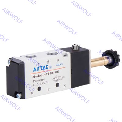 AC230V DC24V 5/2 yollu Airtac 4V110-M5 4V110-06 pnömatik Solenoid valfleri